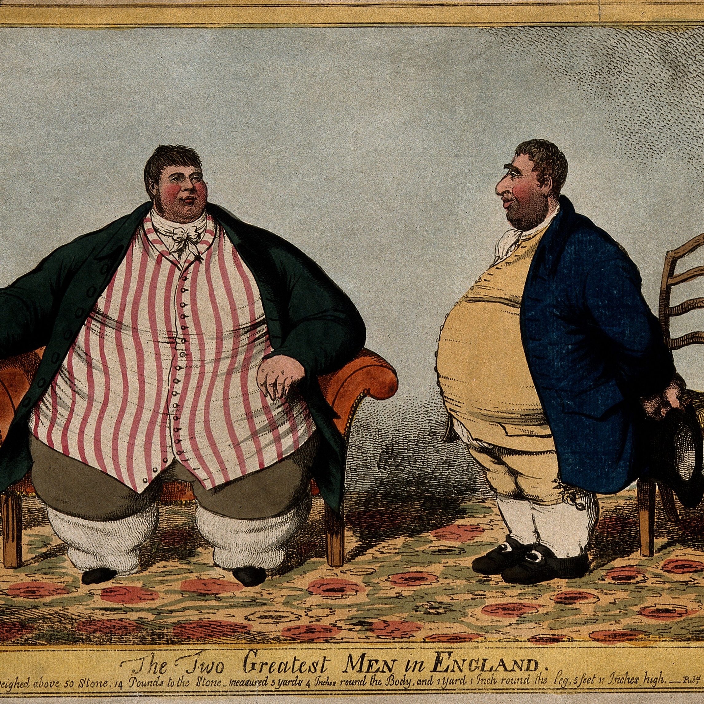 V0007163 A humorous comparison between the obese Daniel Lambert and C