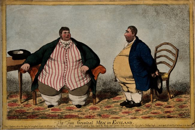 V0007163 A humorous comparison between the obese Daniel Lambert and C
